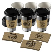 Live It Up! Party Supplies Disposable Coffee or Hot Chocolate Cups - Buffalo Pla - £12.15 GBP+