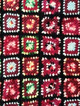 Handmade Crocheted Afghan Throw Blanket Granny Square Small 48” X 32” Black - €12,54 EUR