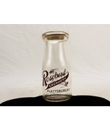 Rosebud Creamery Glass Milk Bottle, w/Cap, Half-Pint, Vintage, Plattsbur... - $20.02 CAD