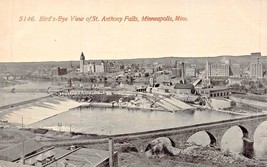 Minneapolis ~ Birds Eye View St Anthony Falls-Pillsbury Flour Sign ~1910s-
sh... - £7.21 GBP