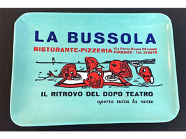 Vintage La Bussola Ristorante Pizzeria Firenze Italy Plastic Tip Tray Dish - $29.95