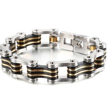 Heavy Stainless Steel Bracelet Man Bicycle Motorcycle Chain Bracelets Men&#39;s  Arm - £37.85 GBP