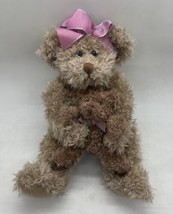 Russ Berrie Marmie Teddy Bear Plush w/ Baby &amp; Pink Bow - £11.06 GBP