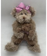 Russ Berrie Marmie Teddy Bear Plush w/ Baby &amp; Pink Bow - $13.85