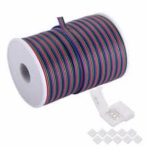 C-Able 100Ft(30.5M) 22 Awg 4Pin Rgb Wire Extension Cable With Spool, Led... - £32.84 GBP