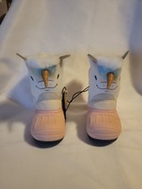 Cat &amp; Jack Light Pink &amp; White Frankie Unicorn Toddlers Winter Boots sz 6 - £22.99 GBP