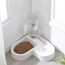 Dog Pet Feeder Automatic Drinking Water Corner Cat Large Bowl Double Dispenser - £10.25 GBP