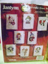 1992 Janlynn &quot;Snowman Angels&quot; Cross Stitch Christmas Ornaments (8) Kit NIP - $14.00