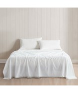 Queen Size 4 Piece 100-Percent Cotton Sheet Set in White with Lace Trim - €198,39 EUR