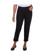 Petite Alfred Dunner Embroidered Floral Denim Fringe Ankle Pants, Women&#39;... - $38.59 CAD