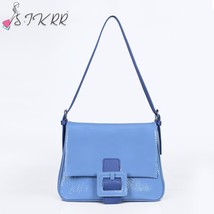 Elegant Baguette Bag Vintage Blue Women Bags 2022  Pattern Leather Shoulder Bag  - £30.44 GBP