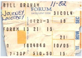 Journey Loverboy Ticket Stub November 22 1981 Inglewood California - £26.22 GBP