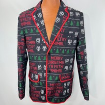 Holiday Time Merry Christmas Ya Filthy Animal M Button Suit Jacket Coat ... - £47.68 GBP