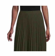 Max Studio Vert Olive Accordéon Pli Mousseline Jupe Évasée pour Femme Taille XL - £11.39 GBP