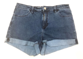 PacSun Jean Shorts Womens 28 29 Blue Cuffed Hem Super Stretch Shortie Denim - £6.61 GBP