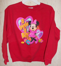 Excellent Girls Disney Minnie Mouse "A Giggle A Day" Red Sweatshirt Size M - £14.94 GBP
