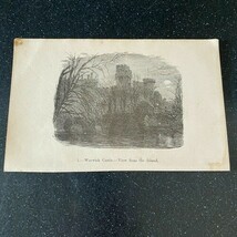 1877 Warwick Castle Island England English History Vintage Print - $12.42 CAD