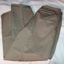 Izod Mens 36x32 Brown Pleated Cuffed Straight Leg 100% Cotton Dress Pants - £12.73 GBP