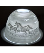 Horses on the Beach - Lithophane Tea light - porcelain - height 8 cm - $9.85