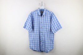 Vintage LL Bean Mens Medium Traditional Fit Short Sleeve Button Down Shirt Plaid - £31.34 GBP