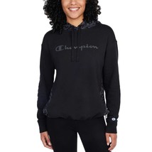 Champion Color Block Logo Print Cotton Blend Hoodie Black Women&#39;s Sz S NWT - $396.19 MXN