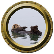 Lazy Sea Otter - Porthole Wall Decal - £11.16 GBP