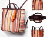 Fossil Camilla Small Backpack Striped Orange ZB1403842 Canvas Tote Bag N... - $84.14
