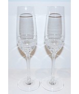 EXQUISITE PAIR OF JOHN ROCHA WATERFORD CRYSTAL VOYA 10 1/4&quot; CHAMPAGNE FL... - £134.09 GBP