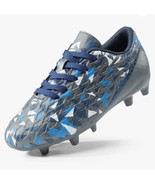 DREAM PAIRS Boys Girls Soccer Cleats Kids Football Shoes Gray Sz 4 - £15.93 GBP