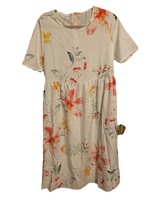 Floral Printed Maxi Dress Women Short Sleeved, Back Zipper  &amp; Pocket- Su... - $19.80