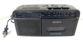 Vintage Sony ICF-C610 Dream Machine Dual Alarm Clock Radio Cassette Tape Player - £19.69 GBP