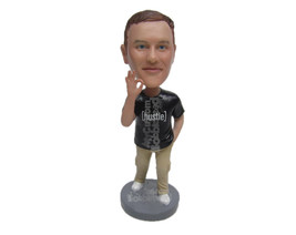 Custom Bobblehead Fashionable Man Wearing A T-Shirt, Pants And Cool Expensive Sn - £66.34 GBP