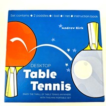 Desktop Tennis Mini Portable Set - 2 paddles, ball, net, rule/fact book NOB - $19.79