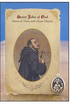 St John of God (Patron St for Heart Disease) Prayer Card + Medal, New #P... - $5.94