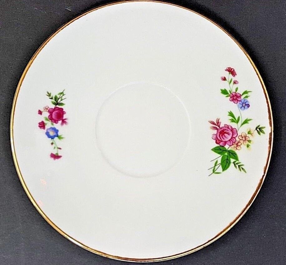 Saucers White W/Pink Florals set Of 6 Japan 4 1/4&quot; to 5 1/4&quot; Vintage - $11.29