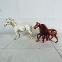 Lot of 2 Marchon &amp; Greenbrier Horse Figurines Plastic Hair 5.5&quot; - 6&quot; Tall - $6.99
