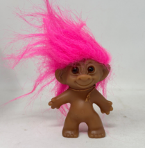 Vintage Troll Doll Uneeda Wishnik Pink Hair Double Horseshoe - $15.95