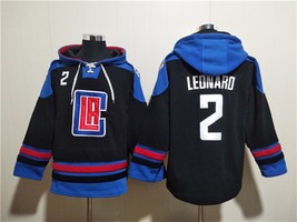 Men&#39;s Los Angeles Clippers #2 Kawhi Leonard Black Blue Lace-Up Pullover ... - $1,425.21 MXN