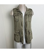 MAX Jeans Olive Green Utility Vest Jacket Size XS Extra Small Casual - $24.06