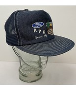 Vintage FORD Denim Mesh Trucker Hat APG Arizona Proving Grounds Snap Back - $182.72 CAD
