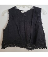 Womens S Forever 21 Black Lace Trim Vest Cardigan Overshirt - $25.80 CAD