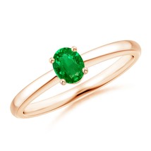 ANGARA Lab-Grown Ct 0.3 Solitaire Oval Emerald Promise Ring in 14K Solid Gold - £458.36 GBP