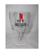 Michelob Beer Goblet Stem Glass Clear 12 oz. Red Logo Thumbprint Fast Sh... - €11,00 EUR