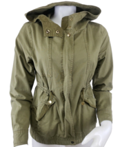 Anthropologie Anorak Jacket Womens S Olive Drab Love Tree Hooded 100% Co... - £20.74 GBP