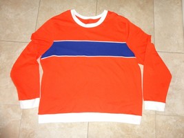 Vintage Orange &amp; Blue City Streets Cotton Colorblock Crew Sweatshirt Adu... - $29.65