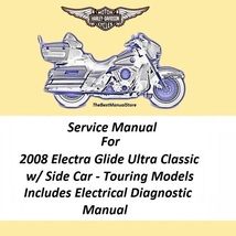 2008 Harley Davidson Ultra Classic w/Side Car Touring Models Service Manual  - $25.95
