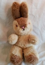 Vintage Dollcraft Easter Bunny Rabbit 31&quot; Large Plush Brown Pink Spangled Eyes - £25.09 GBP