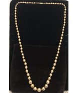 Vintage Carol Dauplaise Gold Tone  Bead Necklace Graduated Designer sign... - £19.37 GBP