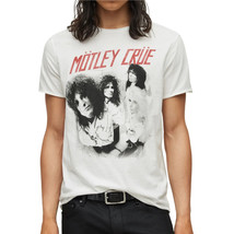 John Varvatos Men&#39;s Motley Crue Band Retro Rock Raw Edges Graphic T-Shirt Salt - £62.44 GBP