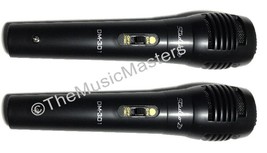 Pair of Handheld Karaoke DJ Vocal Dynamic Microphones Mics w/ XLR to 1/4&quot; Cables - £16.80 GBP